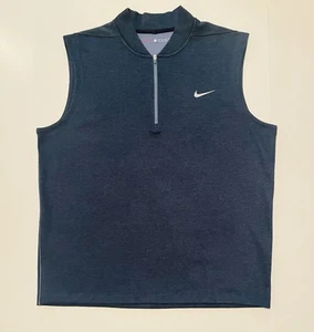 NWOT NIKE Tiger Woods Collection Mens XL 1/4 Zip Golf Pullover Vest-Blue - Picture 1 of 9