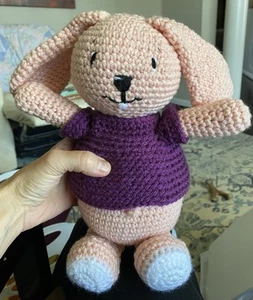 Amigurumi Crochet Easter Bunny Rabbit Cheeky Plush Stuffed Animal Toy - Picture 1 of 8