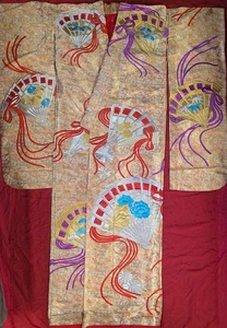 Japanische zeremonielle Hochzeit Uchikake Seide Kimono-Kunstwerk - Bild 1 von 24
