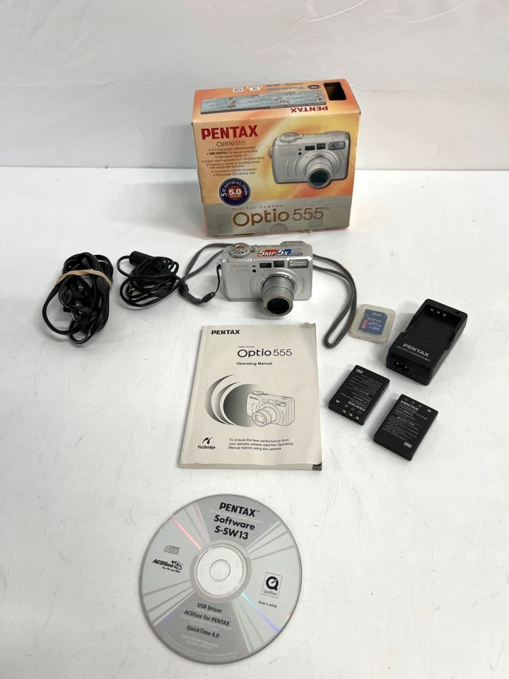 PENTAX Optio555 Digital Camera in box w/ Accessories (Working) - Image 1 of 4