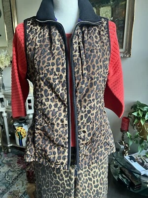 Chaleco Lauren Ralph Lauren Puffer Leopardo Estampado Animal Bolsillos con Cremallera, Grande Foto 1 de 4