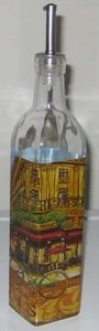 NEW! FRENCH CAFE OIL BOTTLE Soap Gourmet Kitchen Bistro Glass Paris France - Picture 1 of 2