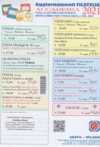 Aggiornamenti Accademia Abafil San Marino minifoglio Italia campione d'Europa - Imagen 1 de 1