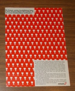 Publicidad rara SWISSAIR - Sorprendente clase económica 1982 - Imagen 1 de 1
