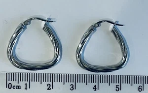 Creolen 9 kt Gold 375 weiß gedreht 22 mm - neu - Bild 1 von 2