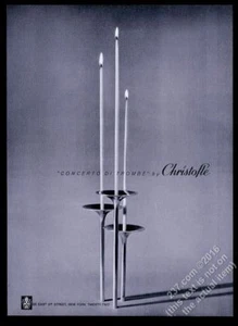 1960 Christofle plata moderno candelabro candelabro foto vintage impresión anuncio - Imagen 1 de 1