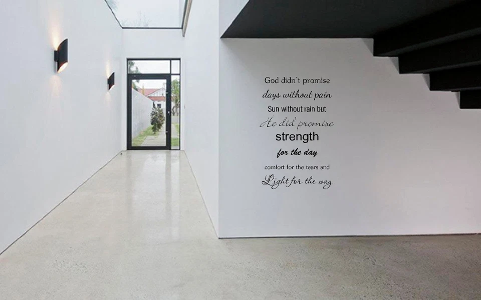 LIGHTNING SIGNS God didn't promise Religious Wall Art Sticker inspirational quote