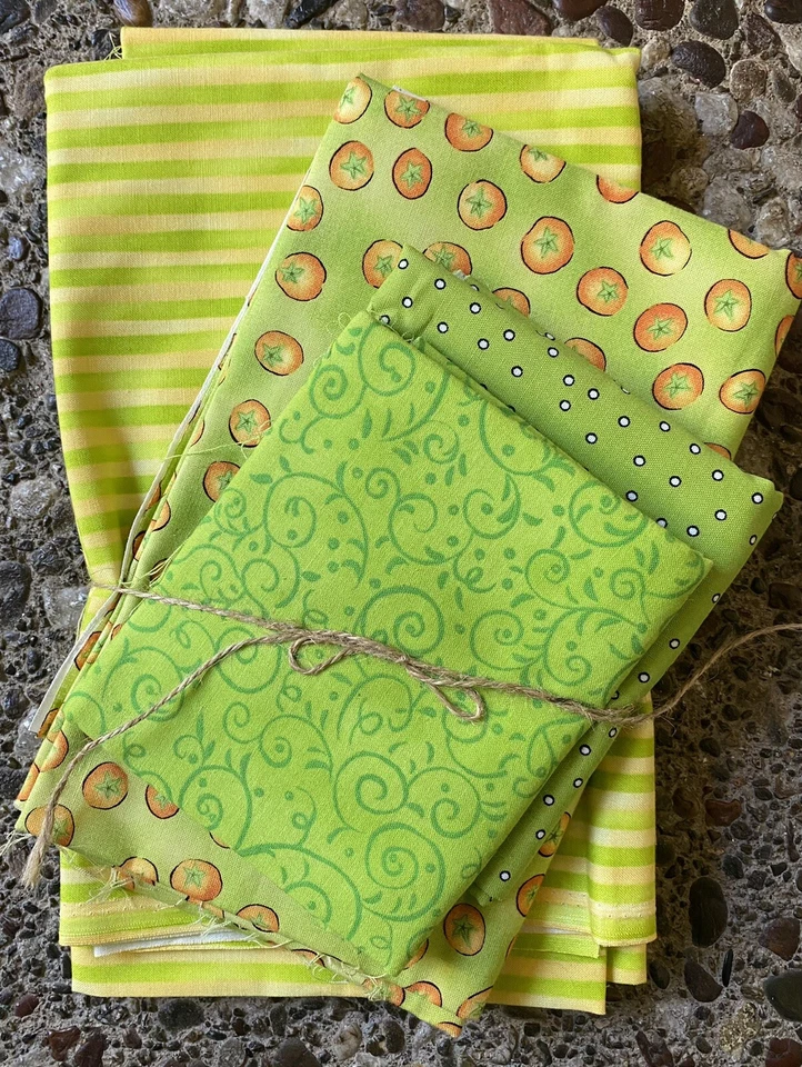 Caprichoso Lote de 4 Bonitas Telas de Acolchado Verde Lima 4 Yardas+ Foto 1 de 4
