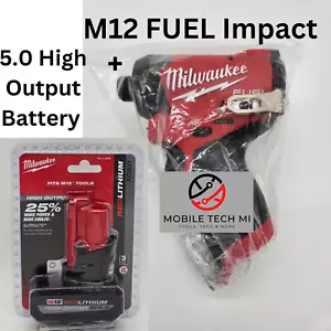 Milwaukee 3453-20 M12 FUEL 1/4" Hex Impact Driver + XC5.0 HO 5.0Ah Battery NEW - Picture 1 of 9