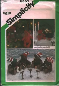 6569 Vintage Simplicity Sewing Pattern Small Large Felt Fabric Bears 5.5" 8.5" - Picture 1 of 2