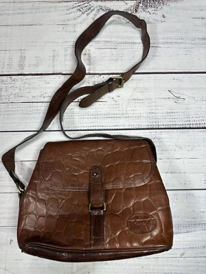 Vintage Mulberry Women's Handbag Brown Crocodile Embossed Leather Crossbody Bag - Image 1 of 4
