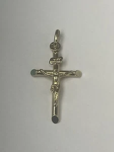 14k Yellow Gold Religious Crucifix Cross - Picture 1 of 7