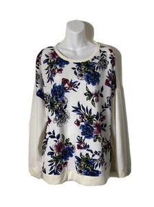 All At Once Womens Long White Floral Sweater Size XL - Picture 1 of 8