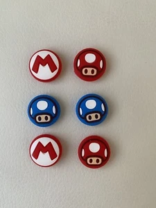 6XSilicone Mario Thumb Stick Grips Cap Covers Nintendo Switch - NEW! US Seller - Photo 1 sur 3