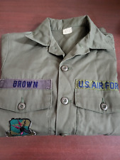 Vintage US Air Force Shirt Military Uniform Green #540