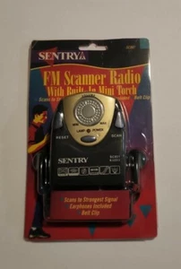New SENTRY SC801 FM Scanner Radio Built In Fashlight Belt Clip Earphones - Picture 1 of 2