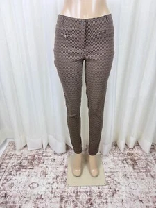 Soho Apparel LTD Skinny-Damenhose geometrisches Muster braun Größe 8 - Bild 1 von 10