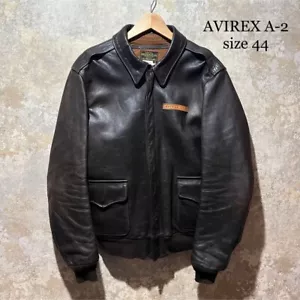 Avirex Tipo A-2 Chaqueta de Vuelo de Cuero Genuino Para Hombre Marrón Oscuro Talla 44 - Imagen 1 de 9