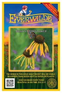 150 Bush's Coneflower Wildflower Seeds - Everwilde Farms Mylar Seed Packet - Picture 1 of 3