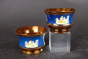 Luster Goldstone Cabinet bowls goudsteen bowls, Dutch 19th century blue & figure - Picture 1 of 9