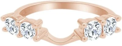 Anillo de compromiso solitario de diamantes de oro rosa de 14k potenciador 5/8CTW (G-H, I2-I3) IGI Foto 1 de 2