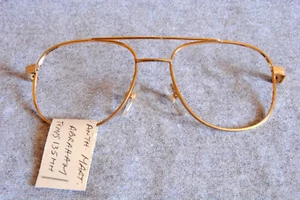 anthony martin eyeglass frame front vintage aviator gold 52-18 - Picture 1 of 2