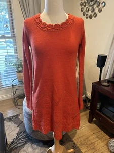 NWT Odd Molly burnt orange alpaca & wool sweater dress crochet design size 1 - Picture 1 of 8
