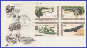 USA3 #1427-30 U/A ARTCRAFT FDC PB4 Wildelife Conservation - Bild 1 von 1