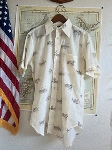 1950er-70er Jahre Pfeilkragen Neuheit Sommer Shirt - Bild 1 von 11