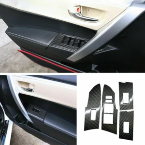For Toyota Corolla 2014-18 Carbon Fiber Look Window lift Panel Switch Cover Trim - Picture 1 of 4
