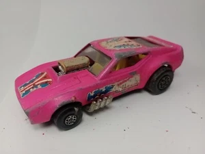 Matchbox K38 Speed Kings Mustang Gus’s Gulper Dragster Pink Playworn - Picture 1 of 12