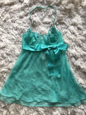 Victoria's Secret очень сексуальный Кокетливое белье 34B бирюзовый синий зеленый - Изображение 1 из 4