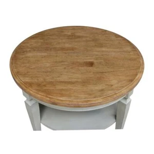 Vista Round Coffee Table in Distressed Hickory/Stone - Picture 1 of 4