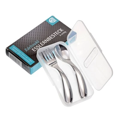 GRÄWE 2-tlg. Esslernbesteck in Kunststoffbox, Kinderbesteck, Edelstahl 18/10 - Bild 1 von 4