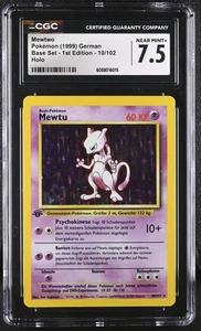 CGC 7.5 Mewtwo 1999 Base Set 1st Edition 10/102 Holo German Pokemon Card - Picture 1 of 2