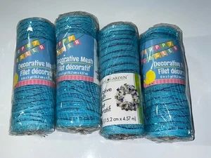 Menge 4-Deko Netz Blumen Garten Handwerk 6 in breit x 5 Yard (hellblau) - Bild 1 von 10