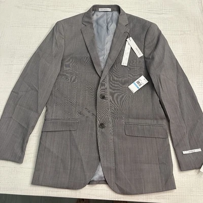 $300 Perry Ellis Slim Trimmer Cut Stretch Gray Size 40 Long Suit Jacket Mens NWT - Image 1 of 4