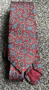 Corbata Para Hombre Hecha en Inglaterra Roja Multi Paisley Corbata Vintage 2.25" Ancho 55" Largo - Imagen 1 de 2
