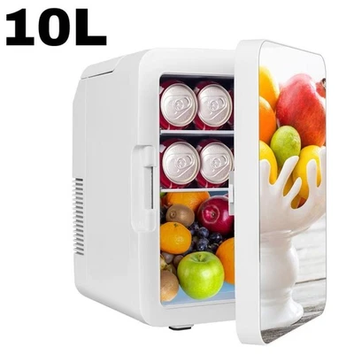 10L Mini Kühlschrank Kühlbox Warmhaltebox mit Spiegel 12V 230V Camping Auto Büro - Bild 1 von 4