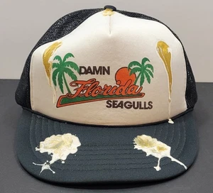 Vintage Trucker Hat Snapback Cap Damn Florida Seagulls Mesh Rope Foam - Picture 1 of 14