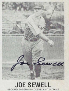 Joe Sewell Cleveland Indians/Baseball Hall of Fame   Personally Autographed Card - Picture 1 of 1