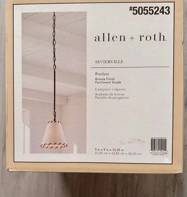 ALLEN + ROTH Sevierville Bronze Rustic Cone Mini Hanging Pendant Light - NEW! - Image 1 of 4