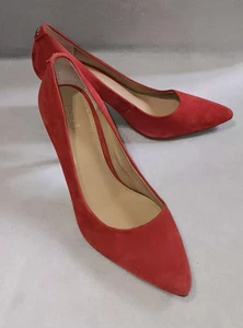 décolleté michael kors dorothy flex in camoscio donna taglia 7 1/2 rosse casual formali - Foto 1 di 7