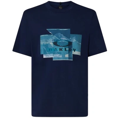 Oakley Mountain Camo Tee Camiseta Para Hombre De Manga Corta Color Azul Oscuro - Imagen 1 de 2