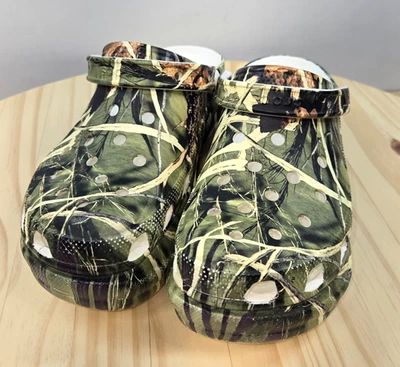 Crocs Classic Bae Platform Clog Mules 206939 Womens Camo Green Size 7 - Image 1 of 4