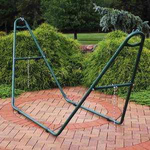 Powder-Coated Steel Universal Hammock Stand - Green - 124 in by Sunnydaze - Picture 1 of 10