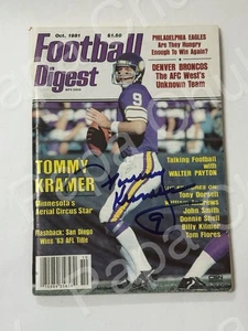 1981 NFL Minnesota Vikings Football Oct Football Digest Signed Auto Tommy Kramer - Picture 1 of 4