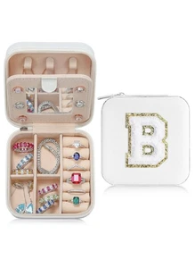 Bridesmaid Gift Small Jewelry Box Case (white, B) - Picture 1 of 7