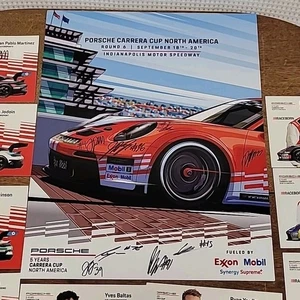 2025 Indianapolis Porsche Carrera Cup North America Poster Signed  W/ Hero Cards - Picture 1 of 6