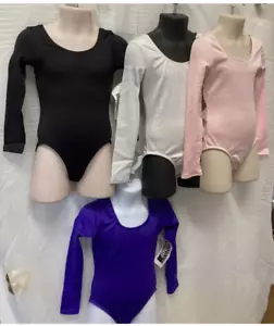 Dance LONG SLEEVE LEOTARD Front Lined 4 Color Choices over 200 available - Picture 1 of 16